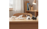6 Pieces Arctic Animal Figures with igloos Miniature Arctic Animal Playset Educational Toy for Kids, Classroom