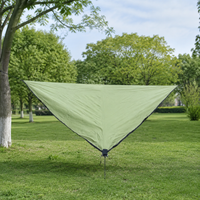 Triangle Shade Sail 4x4x4m, Army Green Waterproof Shade Tarp with Silver Coating, Sun Protection Sail for Garden Patio Outdoor