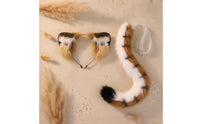 Tiger Ears and Tail Kit Handmade Tiger Ears with Tail Soft-Textured Hairband for Cosplay, Halloween, Anime Conventions