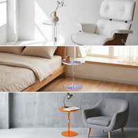 Acrylic Side Table Minimalist Clear Pedestal Table Furniture Sleek Small for Living Room, Bedroom