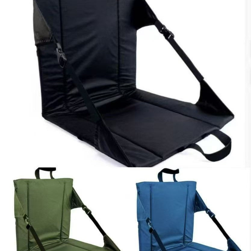 Outdoor Folding Seat Cushion with Backrest, Moisture-Proof, Portable Picnic Chair Pad