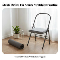 Foldable Iyengar Mind-Body Practice Chair Multi-Functional Mind-Body Practice Chair Portable Stretching Aid Space-Saving for Beginners, Yogis, Seniors, Home Gym, Physical Rehabilitation