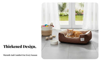 All-Season Use Washable Dog Sofa Chew Resistant Soft Cat Bed Warm Fleece Interior Supportive Dog Bed Long-Lasting Materials for Small Dogs, Cats, Young Dogs