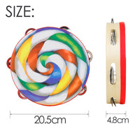 Orff Instrument Hand Drum for Kindergarten Teachers 8 Inch Wooden Tambourine
