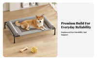 Padded Bolsters Breathable Mesh Pet Bed Metal Frame Raised Pet Bed Elevated Design