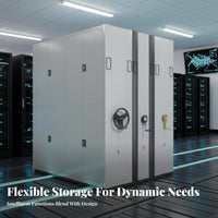 Intelligent Mobile Shelving System Space-Saving Design Movable Archive Cabinet Space-Efficient Storage Compact Filing Rack for Archivists, Librarians
