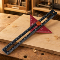 Engraved Measurements Adjustable Scribing Ruler Locking Knob Triangular Marking Ruler Portable
