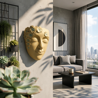 Wall Mounted Face Planter Sculpted Floral Face Planter Textured