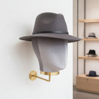 Mannequin Head Stand with Wall Mount Velvet-Covered Mannequin Head with Wall Mount Space-Saving Hat Display Stand for Salon Owners, Hair Salons