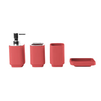 4 Pieces Bathroom Sink Organizer Set Matte Finish Rounded Corners Toothbrush Holder Set for Washroom