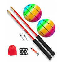 Comfortable Grip Rainbow Arm Exercise Ball Anti-Tangle Cord Elastic Rebound Ball Full Body Workout for Seniors, Women, Square Dancing