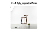 Ergonomic Design Solid Wood Bar Stool Easy Assembly Counter Height Stool with Back Non-Slip Floor Protection Modern Backrest Counter Chair for Homeowners, Renters, Adults, Cafe, Pub, Restaurant