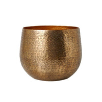 Vase with Hammered Finish Gold Aluminum Vase Textured Vessel for Homeowners, Decorators, Tabletop, Living Room, Entryway