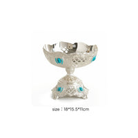Silver Pedestal Fruit Bowl with Scalloped Rim Fluted Filigree Fruit Bowl with Ornate Base Colorful Long-Lasting for Home Dining