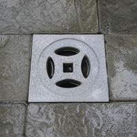 Granite Drain Grate Sesame Grey Natural Marble Sewer Cover Stone Rain Grate