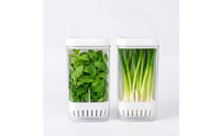 2 Pieces Produce Preserver Keeper Ventilated Greens Keeper Upright Storage Box with Slotted Lid for Home Cooks, Fridge Organization