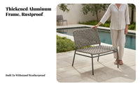 4 Pieces Waterresistant 4-Piece Woven Sofa Set sun-resistant outsidedoor Furniture Weather-Resistant Patio Seating Group Includes pads for Hotel Owners, Homeowners, Families, Courtyard, Garden, Backyard, Balcony
