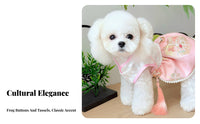 Brocade Material Tang Suit Dog Dress Elegant Appearance Dog Tang Suit Warm and Comfortable for Small Dogs, Festivals, Photo S, Daily Wear