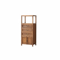 Stepped Curio Cabinet Modern Oriental Design Sideboard Vintage Aesthetic