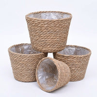 Plant Pots for Home Decor and Indoor Plants, Nordic Style Corn Husk and Cattail Plant Basket, Indoor Plant Pot for Succulents, Flower Pots