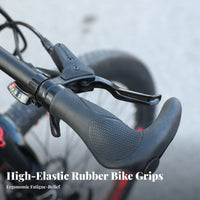 2 Pieces Anti-Slip Mountain Bike Handle Grip Wear-Resistant Mountain Bike Hand Grips Shock Absorbing Lock-on Handlebar Grip for Mountain Bikers, Commuters, Trail Riding, Long-Distance Cycling