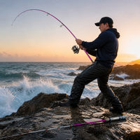 Pink Offshore Boat Fishing Rod for Beginners