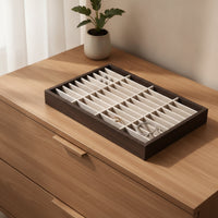 Jewelry Tray with Compartments Solid Wood Organizer Orderly for Retail Display