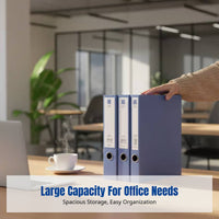 Letter-Size Document Storage Box, 25mm Slim Organizer, PP Snap Closure, Office Filing, Navy