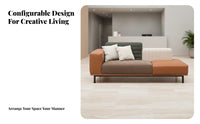 Nordic Aesthetic Two-Tone Chaise Sectional Light Luxury Feel sectional Chaise Lounge Sofa two-tone contrast Design Living Room Seating Signature design for Interior Designers, Apartment Dwellers, Sales Center, Reception Area, Hotel Lobby, Movie evenings
