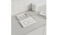 White Concealed Cistern Flush Panel Smooth Finish Wall Mounted Toilet Flush Panel Chrome Look