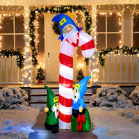 1.8m Christmas Inflatable Elf with Candy Cane Decoration with LED Light for Outdoor Yard Party, AU Plug