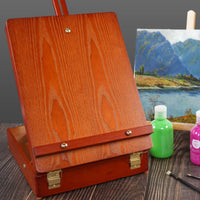 Portable Oil Painting Box Compartmentalized Painting Box with Easel Sturdy Sketchbox Hinged for Artists