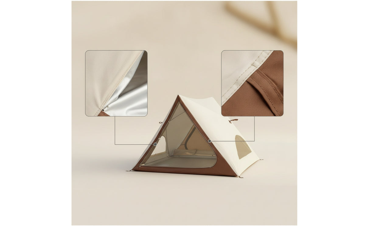 Silver-Coated Automatic Camping Tent Lightweight Triangular Camping Tent Ventilated Outdoor Shelter Easy Setup