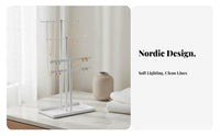 Crossbar Jewelry Tree Sturdy Construction Crossbar Jewelry Stand Necklace and Earring Holder Simple Assembly for Bedroom