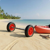 2 Pieces Kayak Trailer Wheels Puncture-Resistant Solid PU Beach Wheels