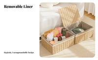 Lidded Wovendesign & aesthetic Basket adaptable Lidded Woven Box Handwoven for Students