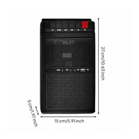 Play and Capture Function Retro Cassette Player Recorder Double Power Supply Walkman Design Cassette Player USB Port Personal Tape Recorder Headphone Port for Collectors, Music Enthusiasts