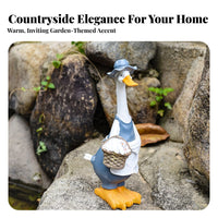 Cute Design Duck Statue Detailed Craftsmanship Resin Duck Figurine Rustic Charm for Gardeners, Balcony, Garden, Pondside