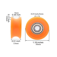 Channel-Type Groove Pulley with Bearing Low-Friction Grooved Pulley Wheel Compact Sliding Wheel Roller for Home Improvement Enthusiasts
