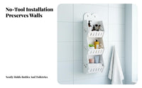 Waterproof Punch-Non-Damage Bathroom Shelf Renter Friendly Bathroom Shower Organizer Space Saving for Renters, Students, Washroom