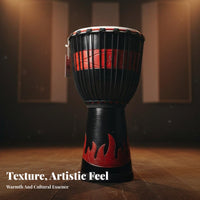 Professional Grade Djembe Natural Skin Head Goblet Drum Single-Piece Construction Percussion Instrument Deep Bass Tones for Musicians, Music Enthusiasts, Stage Performance, Acoustic Shows, Studio Recording, Home Decoration