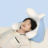 Ergonomic Design Prone Sleeping Pillow Breathable Cover Multi-Positional Neck Pillow Double Height Bedding Accessory for Stomach Sleepers, Readers, Office Napping