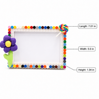 DIY Picture Frame Kit, Personalised Photo Frame Craft for Kids, 7 inch Desktop Photo Frame, White with Multicolored Accents