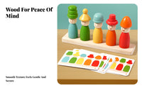 Painted Wood Child-Centered Stacking Toy Bright Colors Wooden Matching Toy for Toddlers, Preschoolers