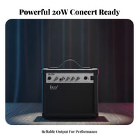Metal and Wood Cabinet Portable Guitar Amp Carry Handle Guitar Practice Amp Headphone Jack Audio Equipment