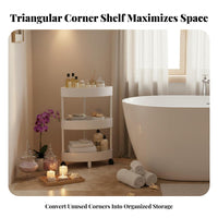 Space-Saving Design Triangular Rolling Rack Waterproof Triangular Rolling Universal Easy to Assemble Corner Shelf Multi-Functional for Homeowners, Renters, Students, Bathroom, Corners, Kitchen, Living Room
