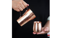 Copper Tea Cup with Side Handle Long-Lasting Hammered Copper Cup Teacup Comfortable Grip Vessel Easy to Clean for Collectors