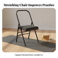 Foldable Iyengar Mind-Body Practice Chair Thickened and Reinforced Folding Mind-Body Practice Chair With Support Fitness Equipment Multi-Functional for Beginners, Seniors, Home Gym