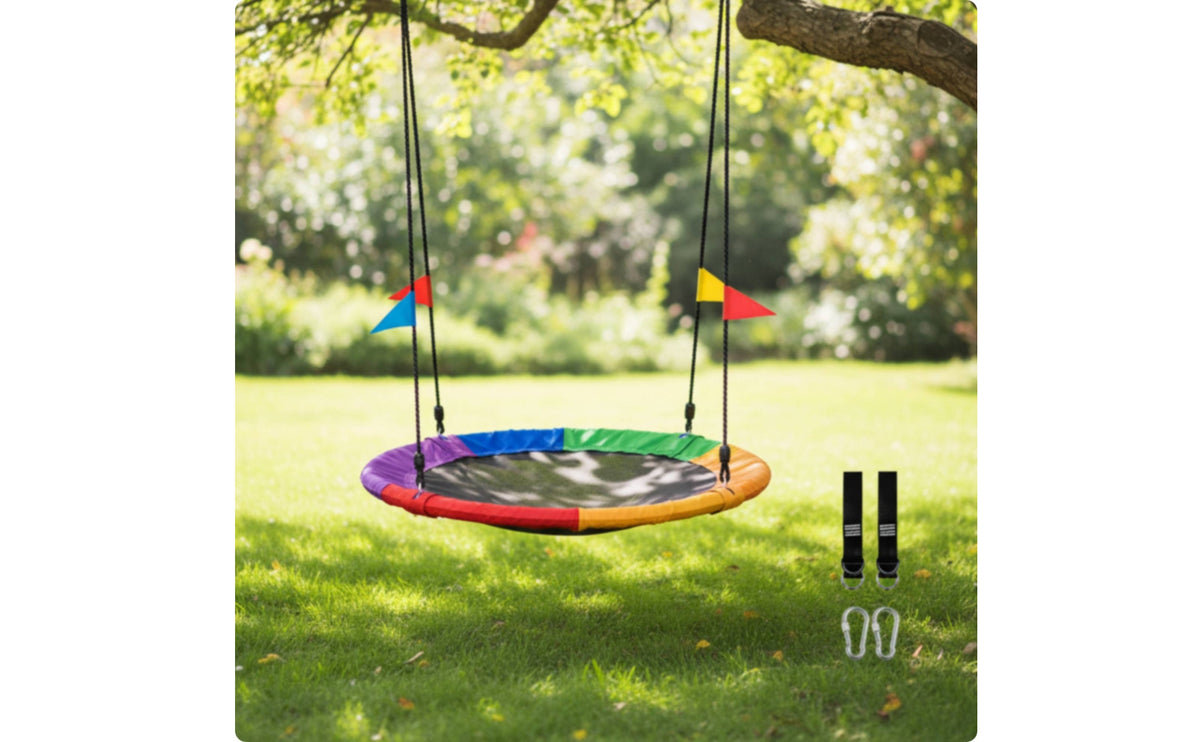 Outdoor Hanging Seat with Straps Adjustable Seat Swing with Ropes Outdoor for Kids, Children, Backyard, Garden, Playground
