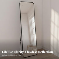 Modern Minimalist Design Floor Standing Mirror Versatile Placement without Cost Standing Full Body Mirror HD Reflection Home Decor Crystal-Clear for Fashion Enthusiasts, Homeowners, Dormitory, Living Room, Entryway, Cloakroom